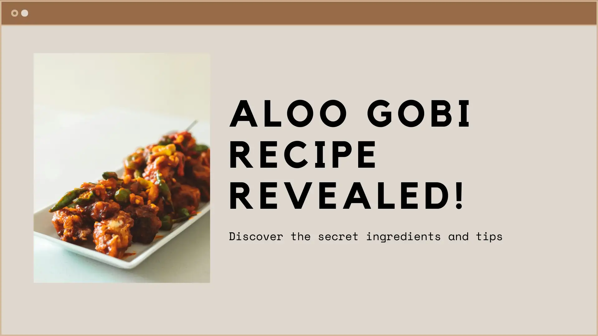  Aloo Gobi: The Classic Potato and Cauliflower Delight