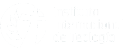 Institut international de théologie à distance – Logo blanc avec croix et feuille à côté du texte « Institut international de théologie », sur un fond clair, symbole institutionnel. – Formation théologique en ligne