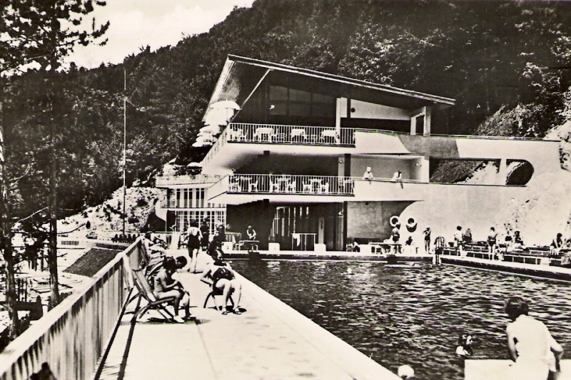 Historický fotograf ikonického koupaliště Zelená Žaba v Trenčianských Teplicích