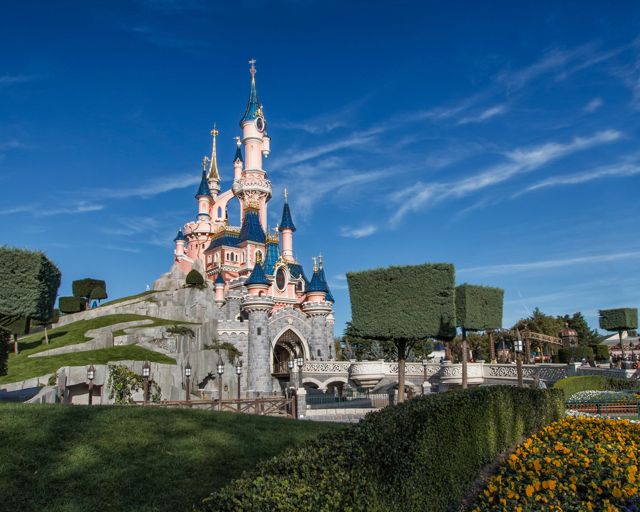 Sleeping Beauty, surrounded by