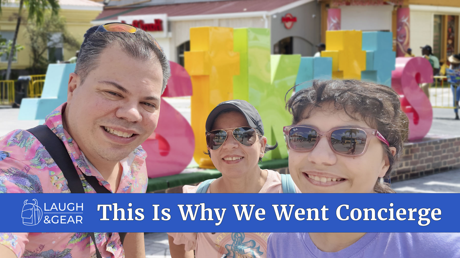 Puerto Rican family at the St. Kitts cruise port during a Disney Magic concierge port day