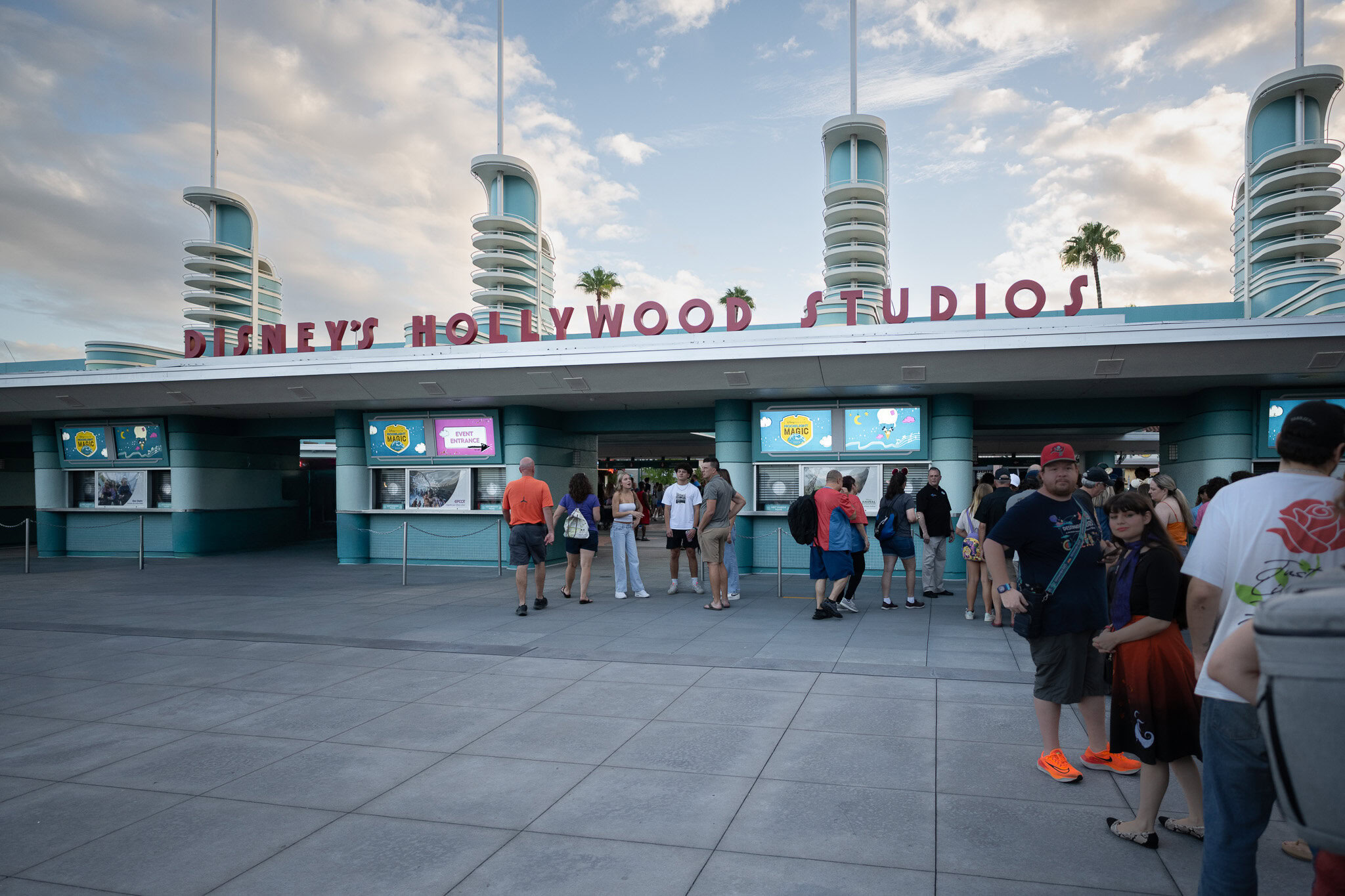 Guests entering Disney’s Hollywood Studios during DVC Moonlight Magic event