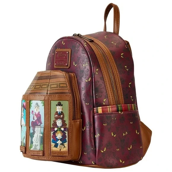 Haunted Mansion Loungefly Backpack – Side Angle with Portrait Detai