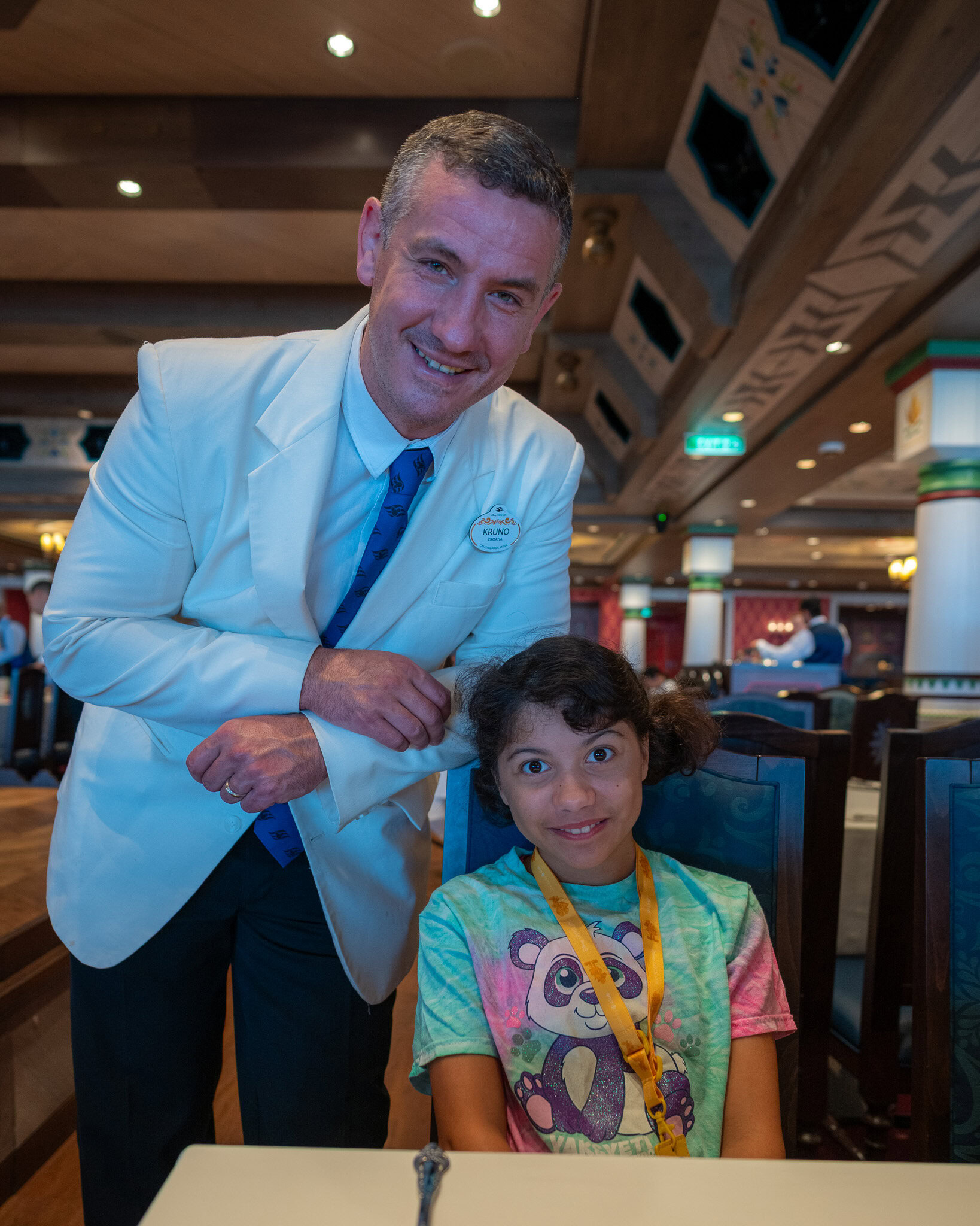 Daniela with Kruno, Head Waiter on the Disney Wish
