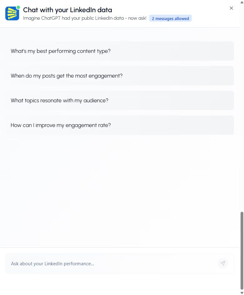 Chat With Data Window