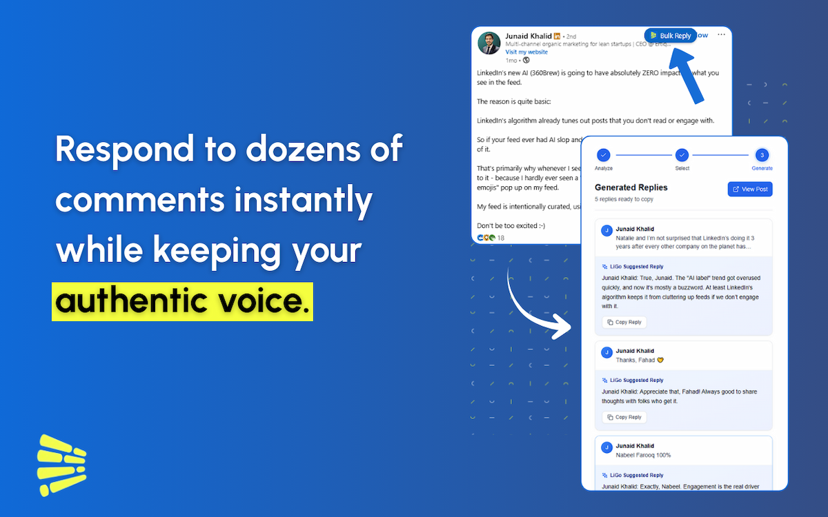 Bulk Reply to LinkedIn Comments