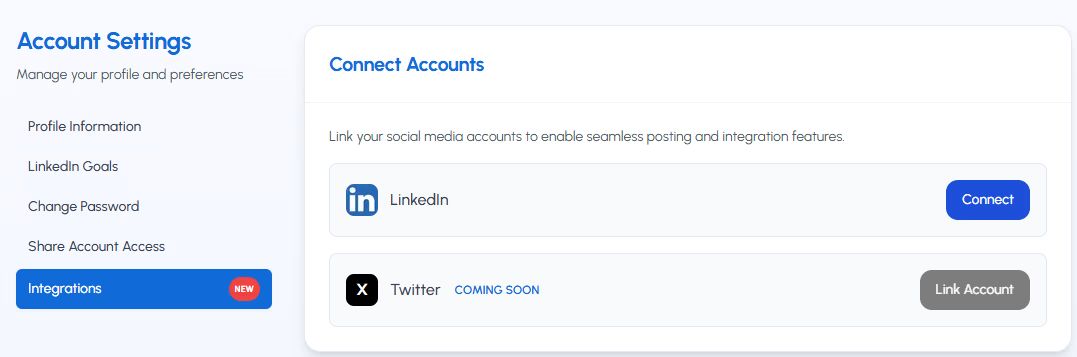 Establish Connection to LinkedIn