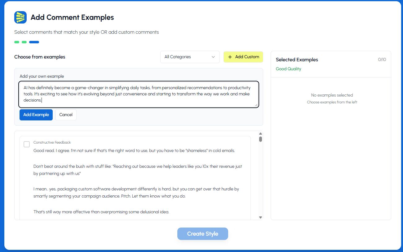 Extension Custom Comment Style