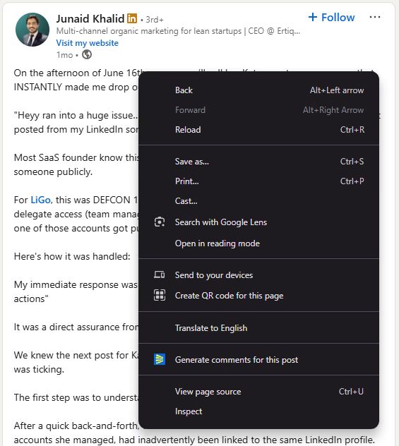 Extension Generate Comment
