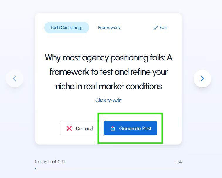Generate Post Button