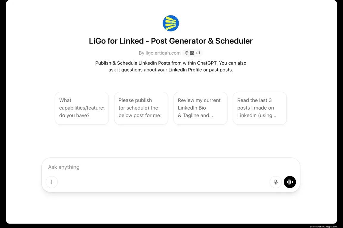 Hoe LinkedIn-berichten direct vanuit ChatGPT te publiceren met LiGo