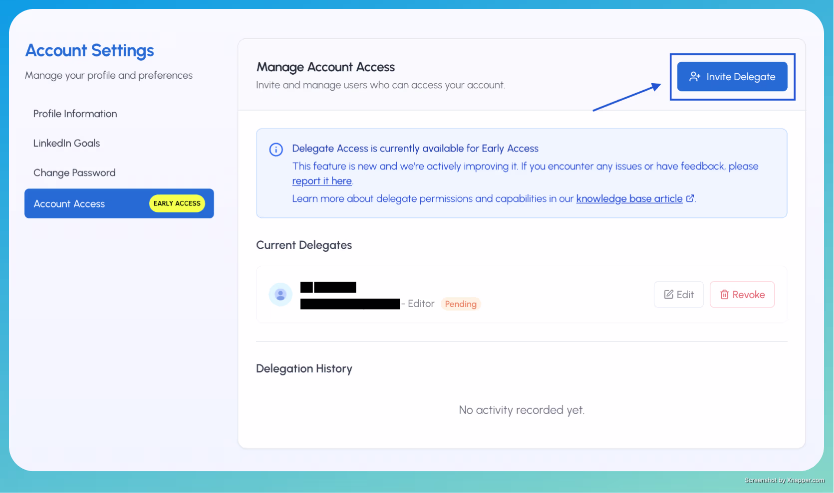 Invite Delegate Interface inside LiGo