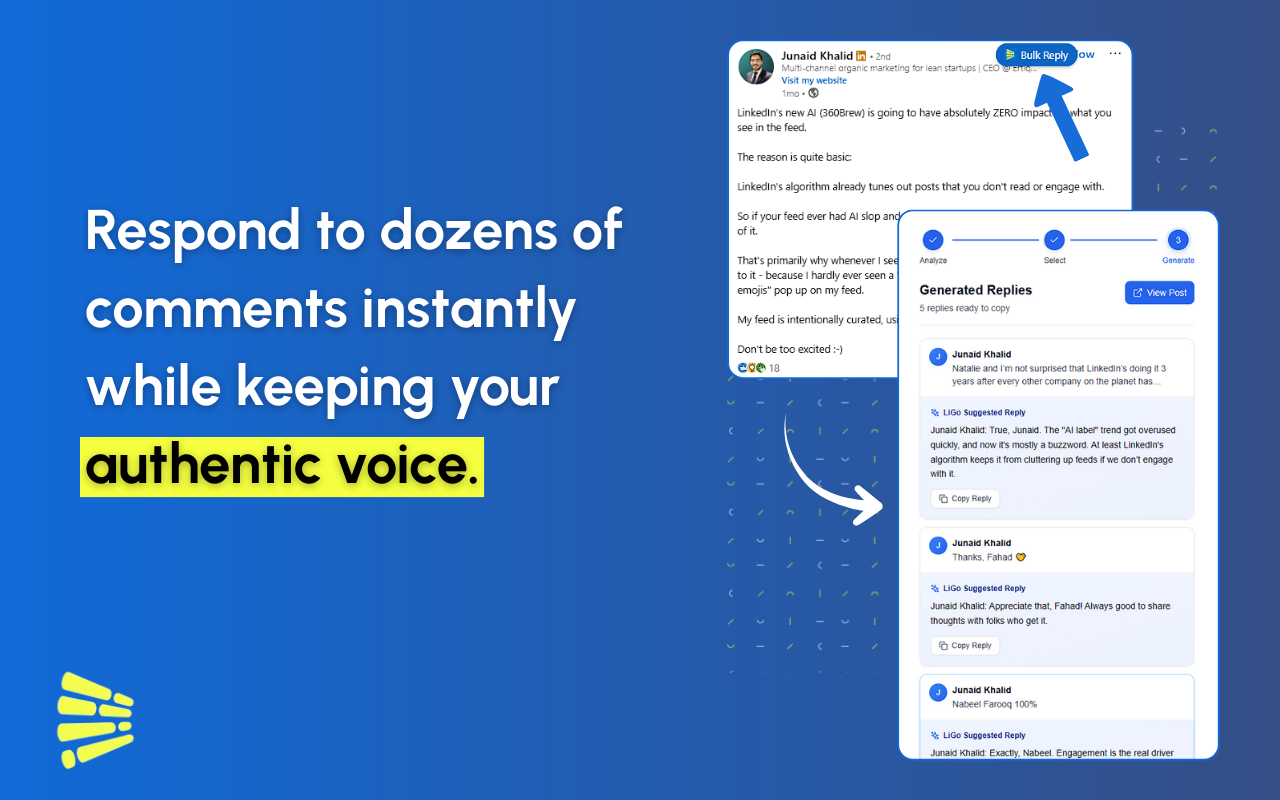 Responder masivamente a los comentarios de LinkedIn