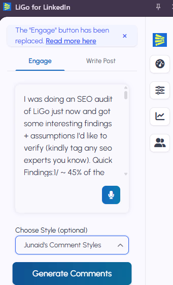 Estensione Genera commenti