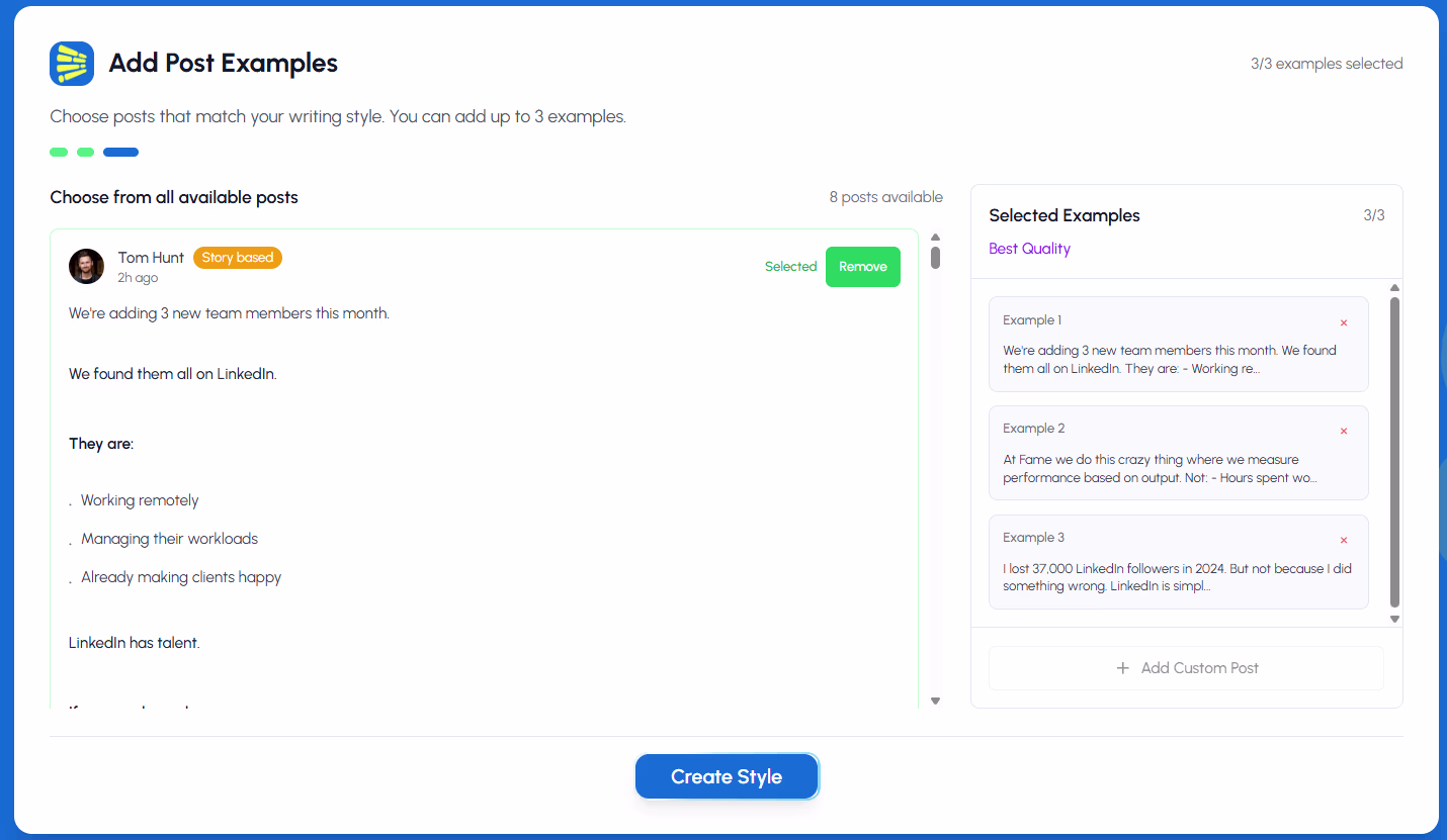 Voorbeelden van de stijl van de verlengpaal