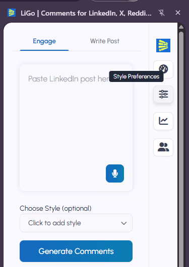 Preferenze di stile dell'estensione