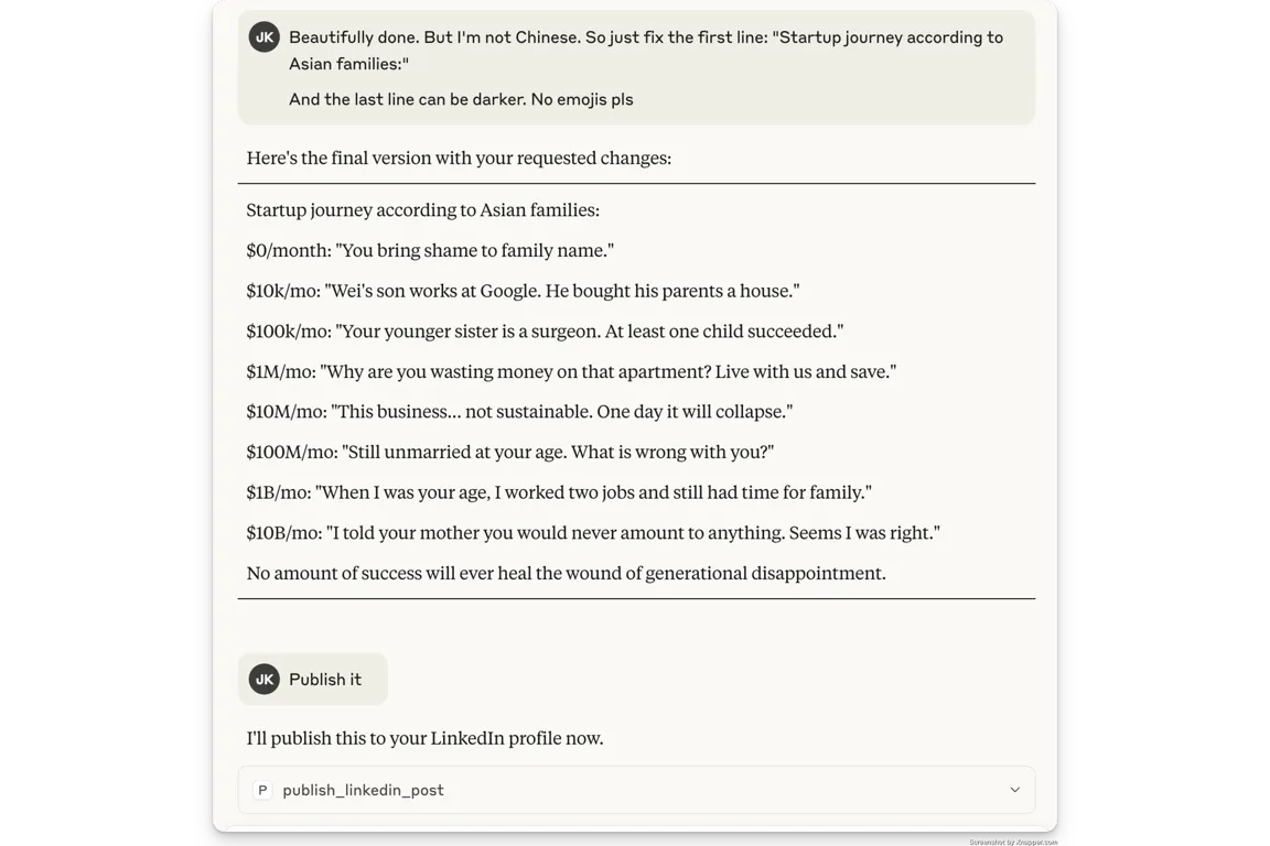 Flusso di lavoro di pubblicazione con l'integrazione Claude di LiGo