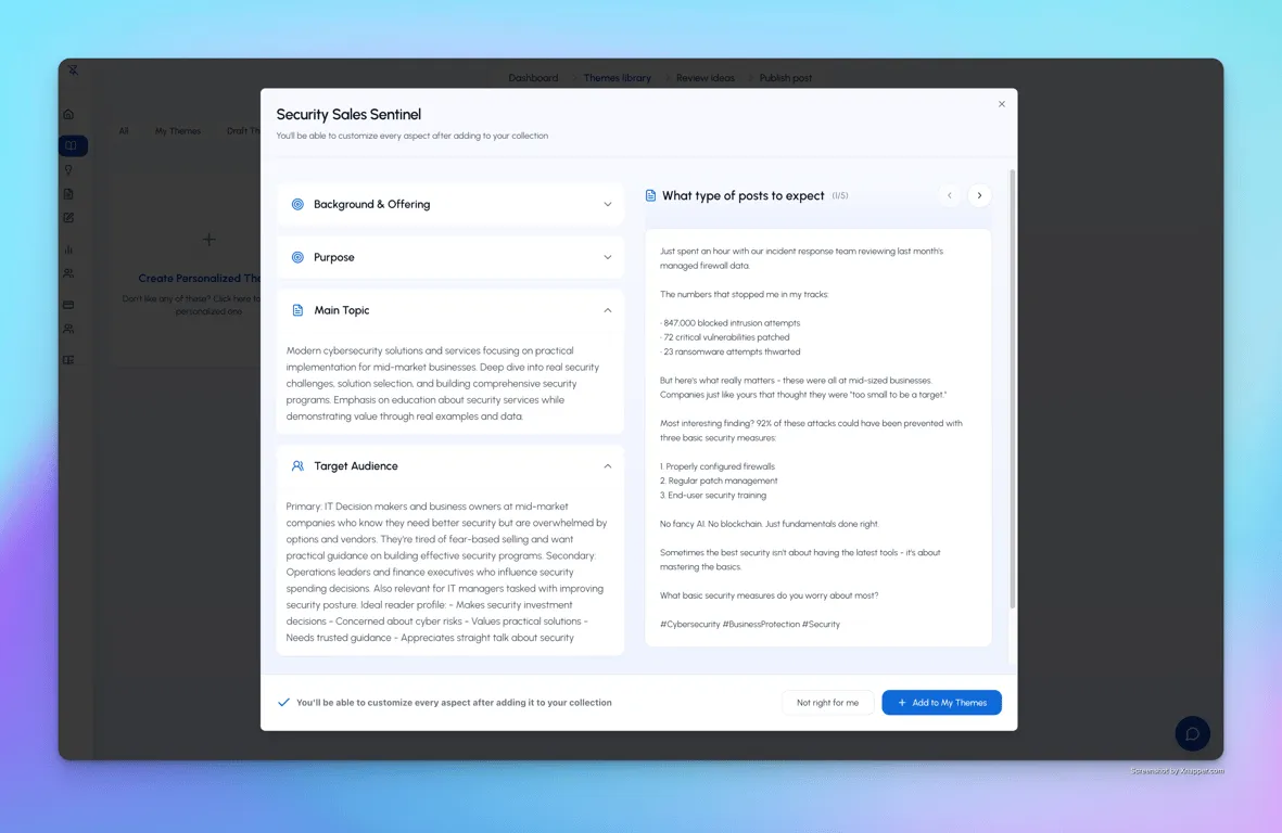 Voorbeeld van een contentthema binnen LiGo