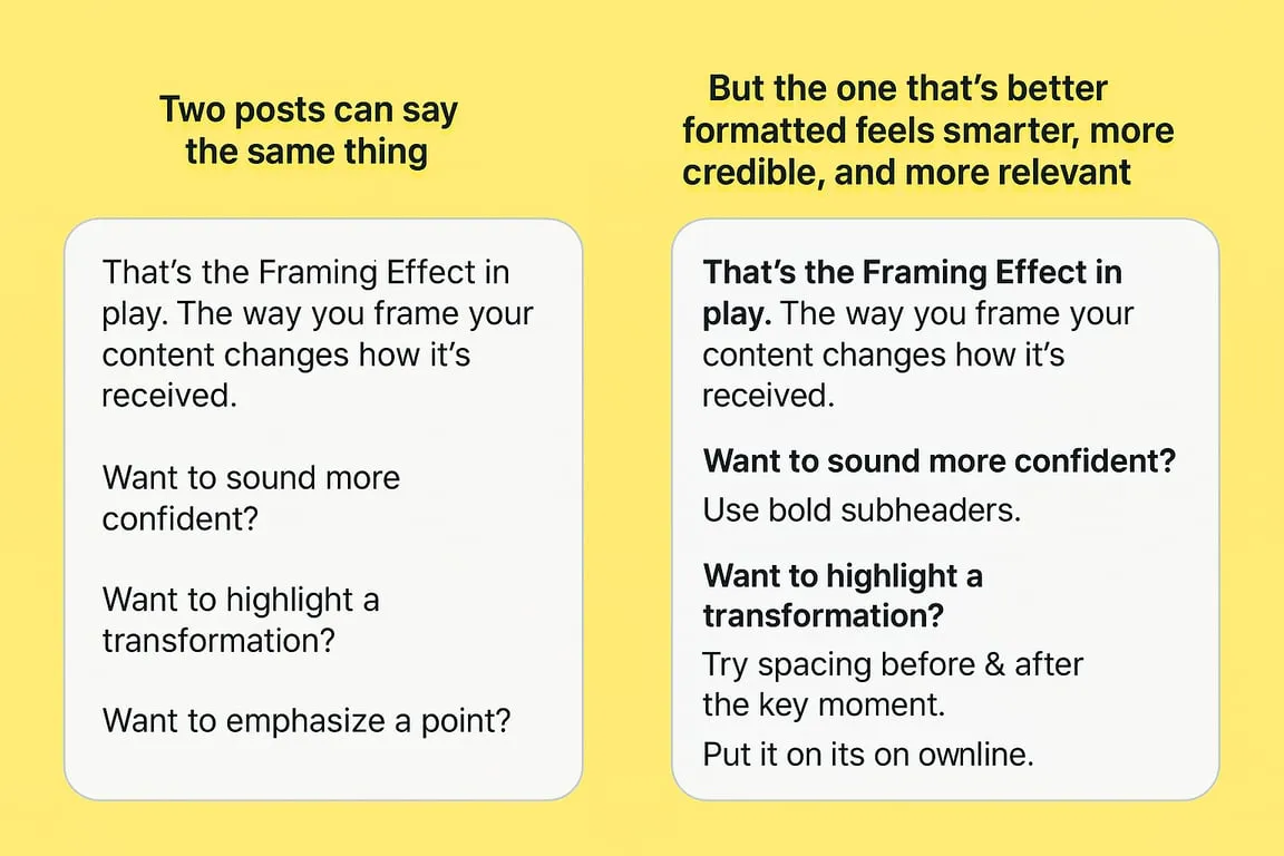 Illustration of a framing effect