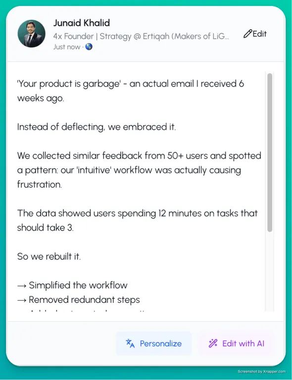 LinkedIn Post Ideas: Generate posts with LiGo for LinkedIn in your writing style 