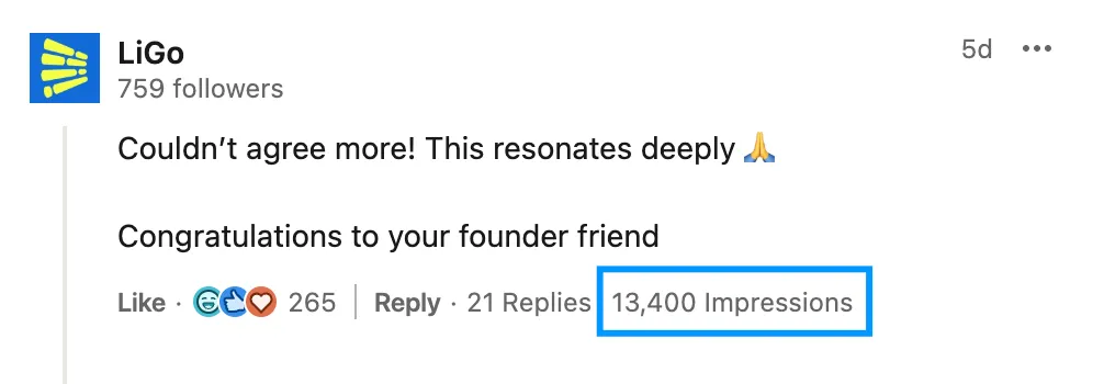 Les commentaires LinkedIn via la page d’entreprise fonctionnent très bien pour attirer des abonnés