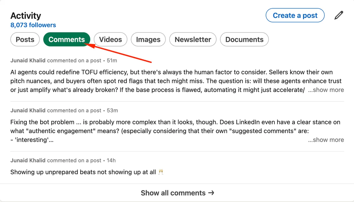 Comment voir l’historique de vos propres commentaires sur LinkedIn