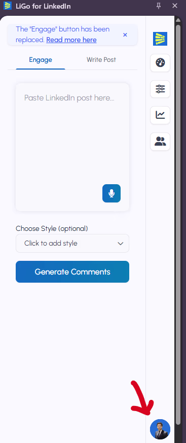 Icône de profil : présente ou non