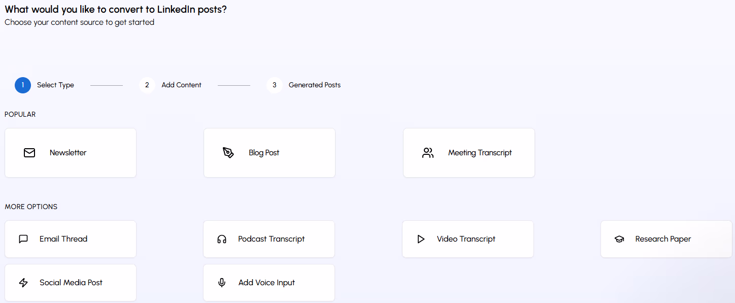 Repurpose Content Menu