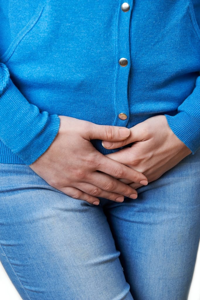 Woman with urinary incontinence