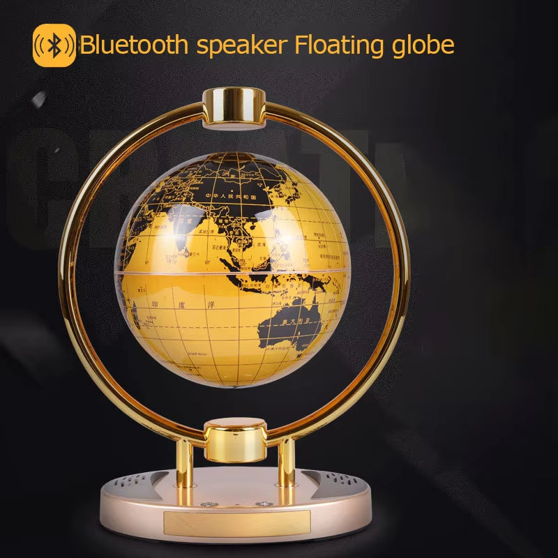 Haut-parleur Bluetooth innovant avec suspension magnétique et globe rotatif luminescent - Cadeau décoratif de 6 pouces