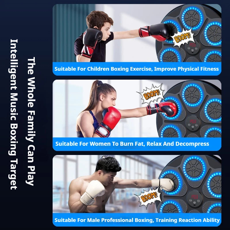 Nueva máquina de boxeo de música inteligente Bluetooth montada en la pared Entrenador de boxeo de música Gimnasio Equipo de golpeo electrónico de boxeo para el hogar