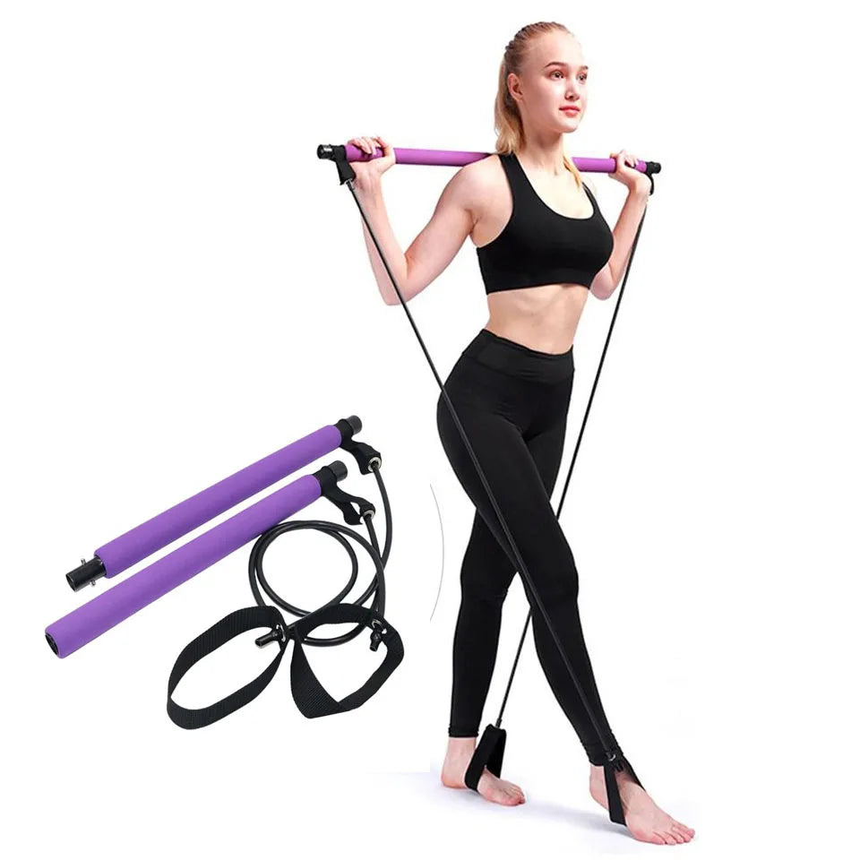 Nuevo Fitness Yoga Pilates Bar Stick Crossfit Bandas de resistencia Entrenador Yoga Pull Rods Pull Rope Portátil Gimnasio en casa Entrenamiento corporal