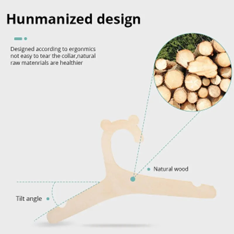 10 Pcs Percha Creativa para Bebés Percha de Madera para Bebé Decoración de Habitación de Bebé para Niños Presente