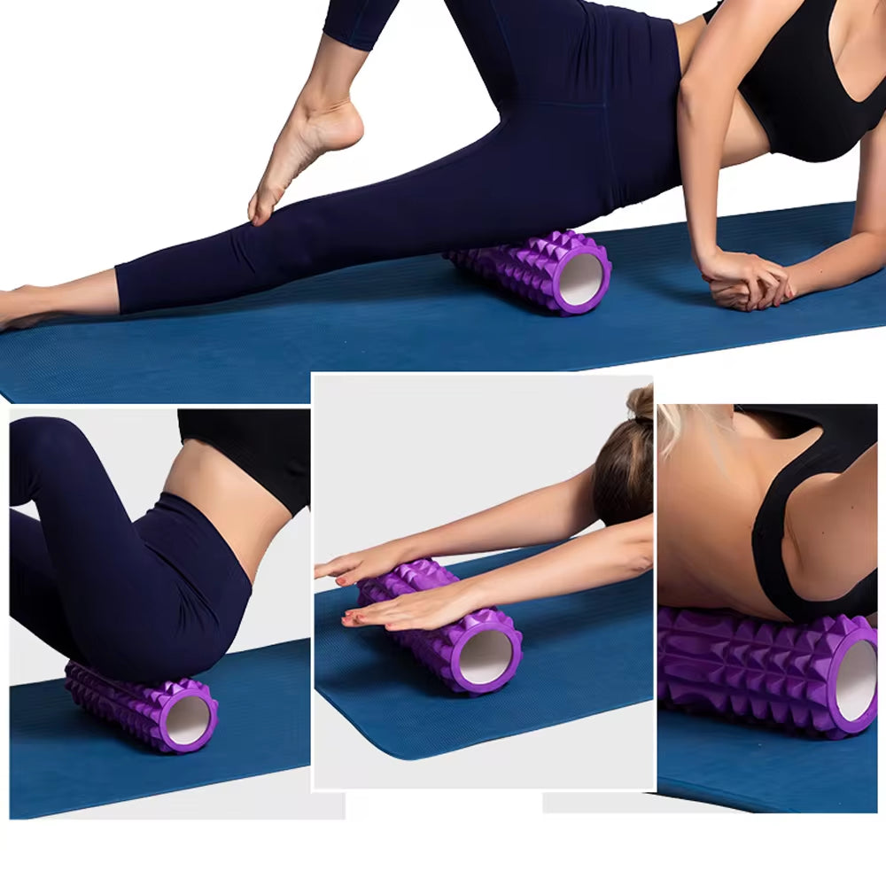 Rodillo de espuma de 26 cm para yoga y pilates - Equipo de fitness de gimnasio para masajes de espalda y entrenamientos en casa