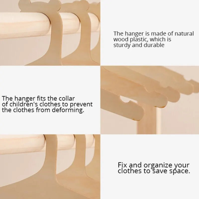 10 Pcs Percha Creativa para Bebés Percha de Madera para Bebé Decoración de Habitación de Bebé para Niños Presente