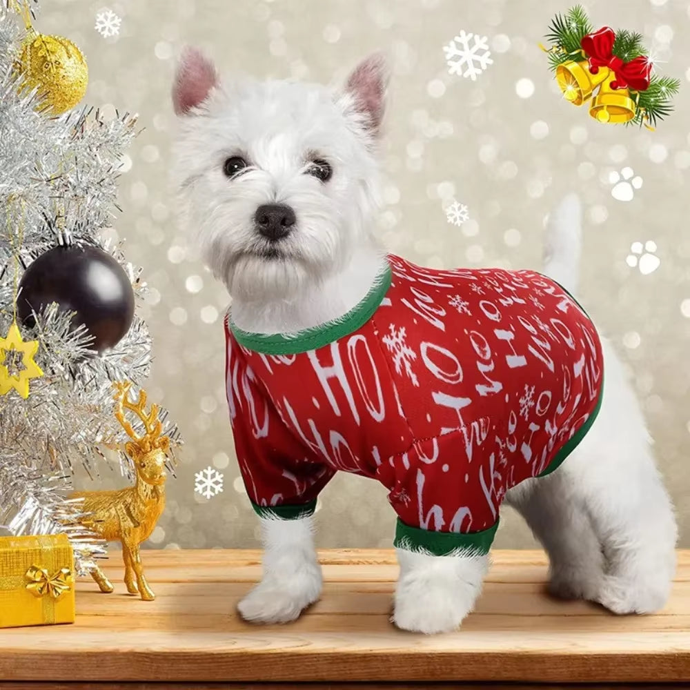 Huisdier Hond Kerst Shirt Kleding Xmas Vest Zachte Shirts Vakantie Kleine Hond Kleding Sneeuwpop Gedrukt Puppy Kostuum voor Katten of Honden
