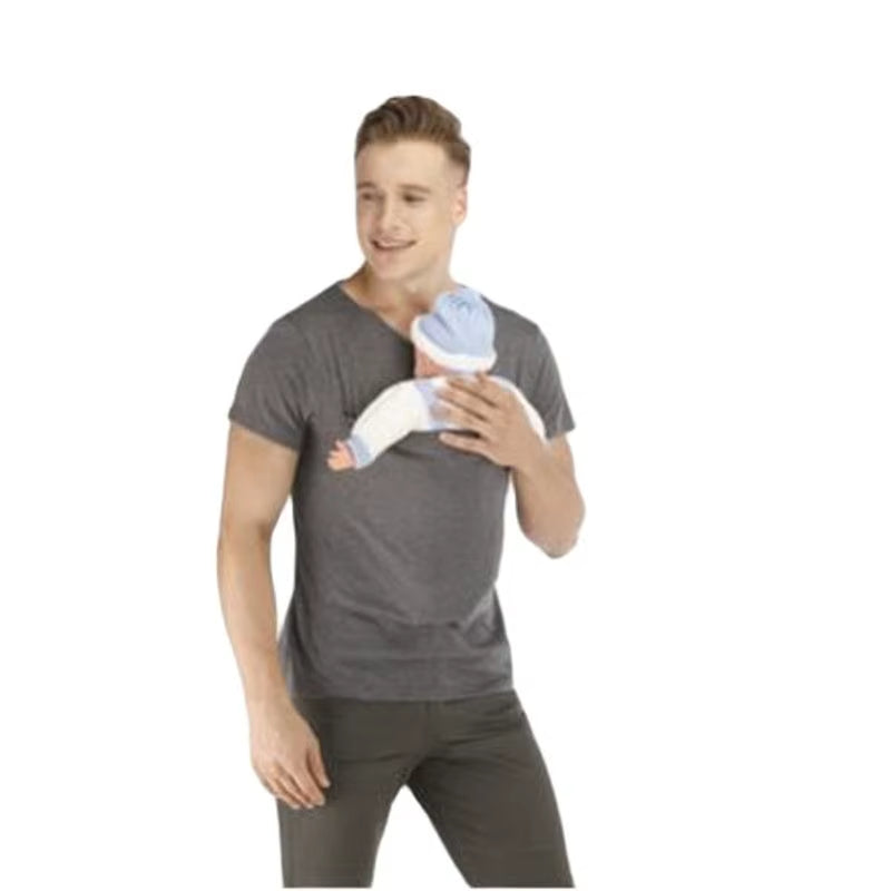 Hoogwaardige Mother Kangaroo Pocket T-Shirt Draagzak voor veilige voeding - Zomer zwangerschapskleding in nylon katoenmix