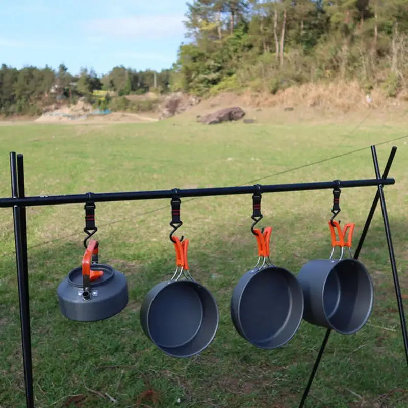 Juego de utensilios de cocina portátiles para acampar Kit de vajilla de olla al aire libre Agua para cocinar Sartén Hervidor de agua Utensilios de viaje Equipo de picnic de senderismo