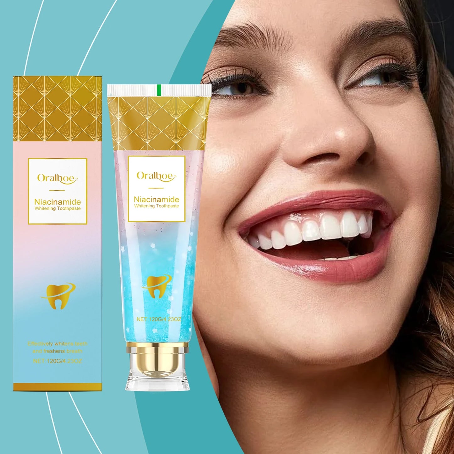 Pasta de dientes con niacinamida, reducción de manchas, reparación de caries y aliento
