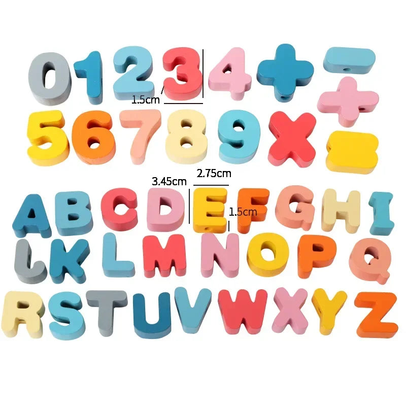 Montessori-Inspired Wooden, Fruit, Letter, and Number