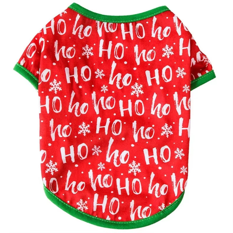 Huisdier Hond Kerst Shirt Kleding Xmas Vest Zachte Shirts Vakantie Kleine Hond Kleding Sneeuwpop Gedrukt Puppy Kostuum voor Katten of Honden