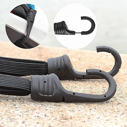 Cuerda de casco Cordón de unión de equipaje altamente elástico Motocicletas Fuerza Casco retráctil Correa de cuerda elástica con 2 ganchos