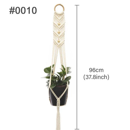 Macrame Hanging Planter - Decorative Wall Plant Holder and Flower Basket for Balcony Décor