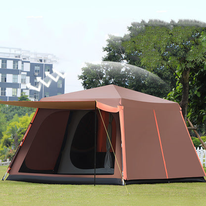 Poste de aluminio completamente automático al aire libre 3-4-5-8 personas Doble capa Espesamiento Tormenta de lluvia Campo Camping Gran Tienda