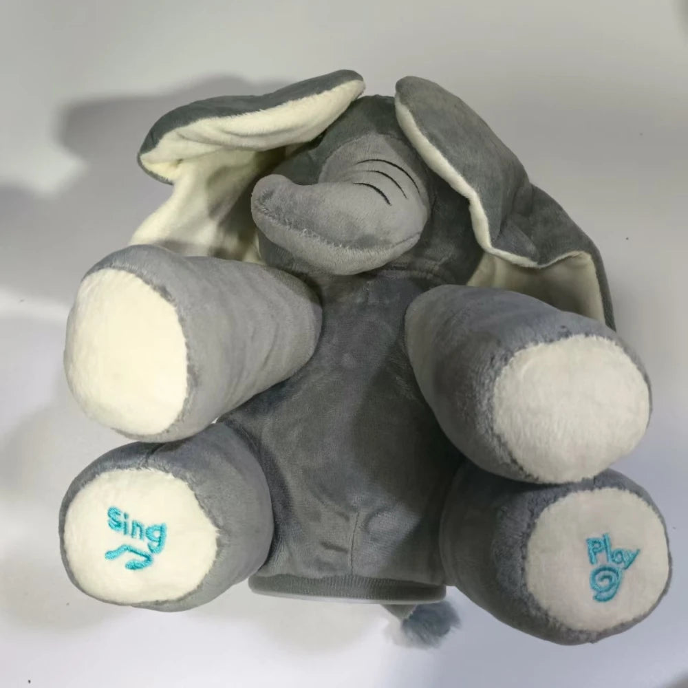 Juguete de elefante cantor de peluche animado con orejas móviles - Adorable animal de peluche para bebés