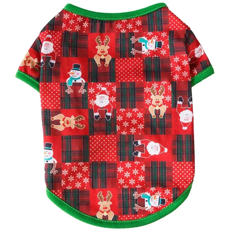 Huisdier Hond Kerst Shirt Kleding Xmas Vest Zachte Shirts Vakantie Kleine Hond Kleding Sneeuwpop Gedrukt Puppy Kostuum voor Katten of Honden