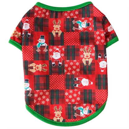 Huisdier Hond Kerst Shirt Kleding Xmas Vest Zachte Shirts Vakantie Kleine Hond Kleding Sneeuwpop Gedrukt Puppy Kostuum voor Katten of Honden