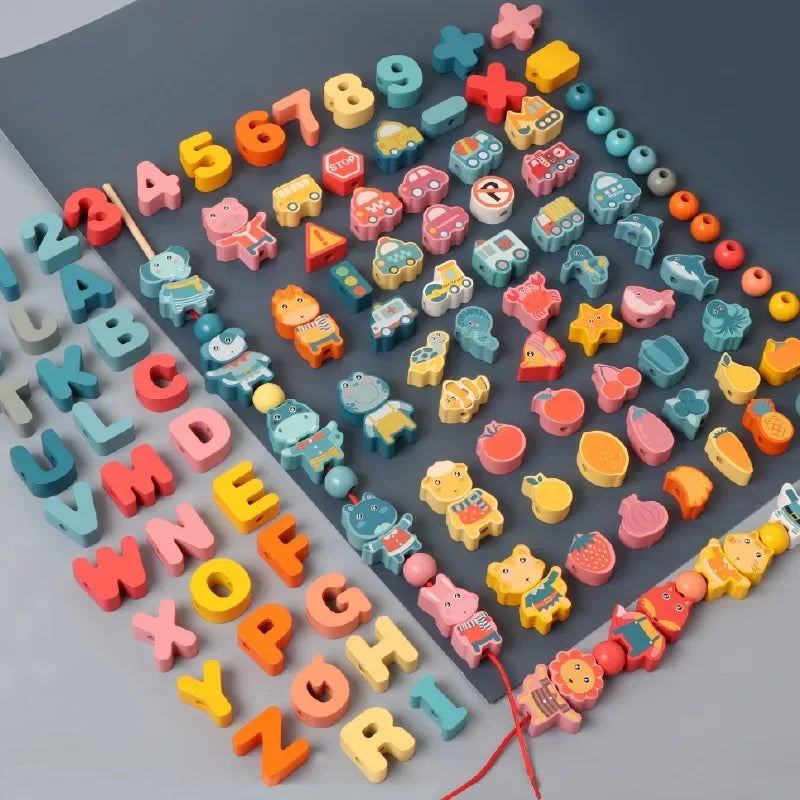 Montessori-Inspired Wooden, Fruit, Letter, and Number