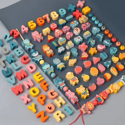 Montessori-Inspired Wooden, Fruit, Letter, and Number