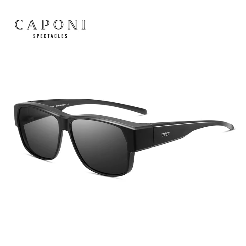 Ajuste sobre gafas de sol polarizadas para hombres UV400 Gafas al aire libre Conducción al aire libre Pesca TR-90 Cubierta del marco Gafas de sol Decoloración BS3027